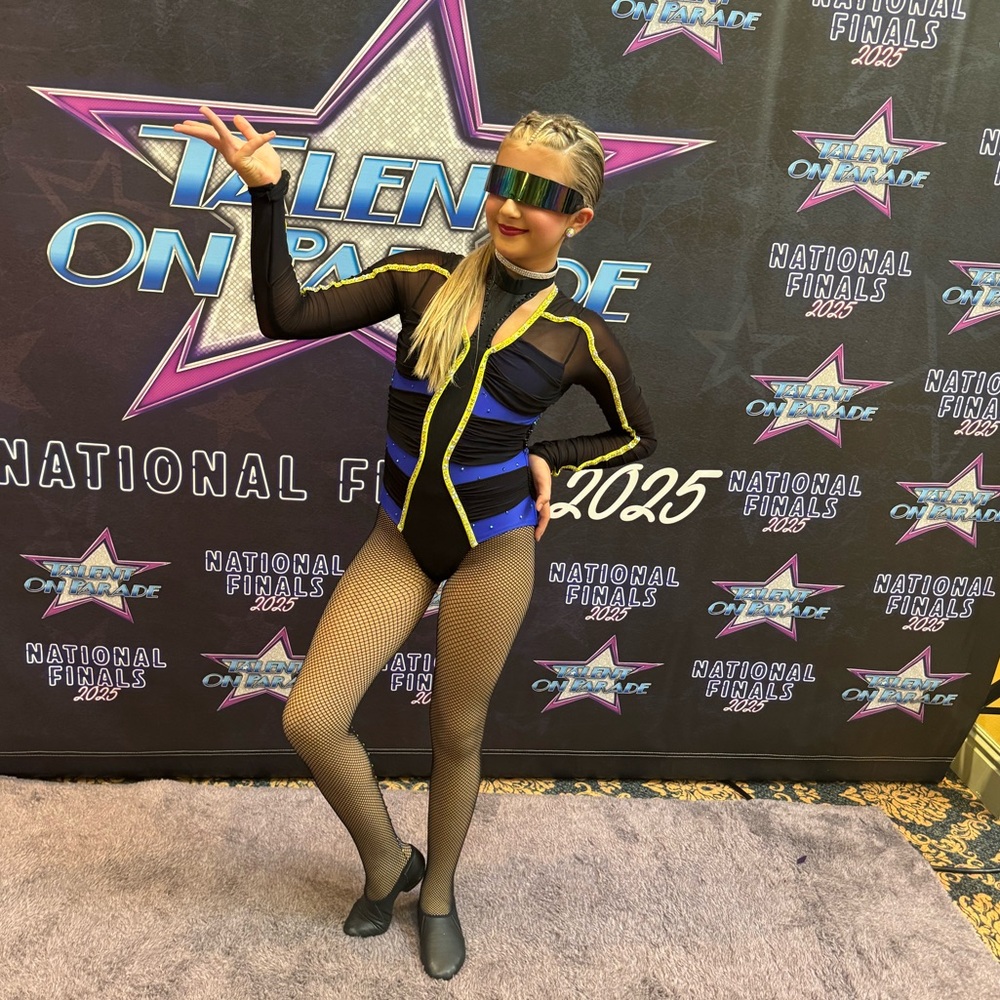 Kids Futuristic Dance Costume - Black, Blue, Yellow